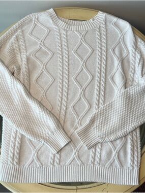 100% Cotton Cream Cable Knit Sweater